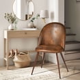 thumbnail image 4 of Homy Casa Modern 2-Pack Accent Chair Set, Armless Round Back, Brown Faux Suede Upholstered, 4 of 9