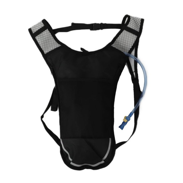 HLONK Sac d'Hydratation Léger - Sac à Dos d'Eau Respirant et Multifonctionnel avec Paille de 2L pour Course Randonnée Cyclisme - Argent