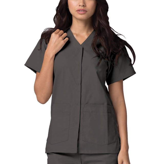 Adar Universal Scrubs For Women - Snap Front Scrub Top