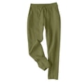 thumbnail image 1 of VEKDONE Womens Linen Long Pants Army Green M, 1 of 7