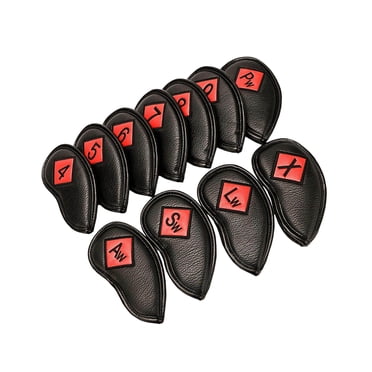 Golf Iron Headcover Club Head Cover Club Head Cover Head Cover Sport Golf Protection Sticker Closure Black+Red