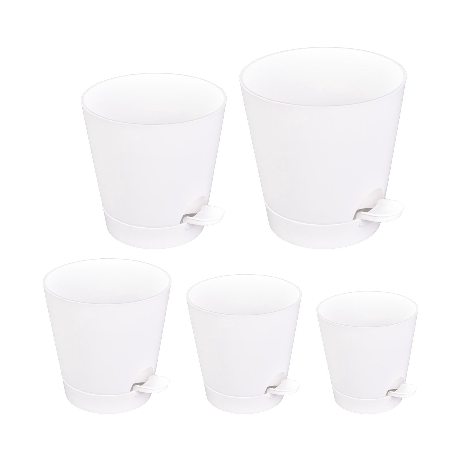 DOLITY 5 Pieces Self Watering Planter Pots Garden Pots Round Plant Pots Flower Pots for