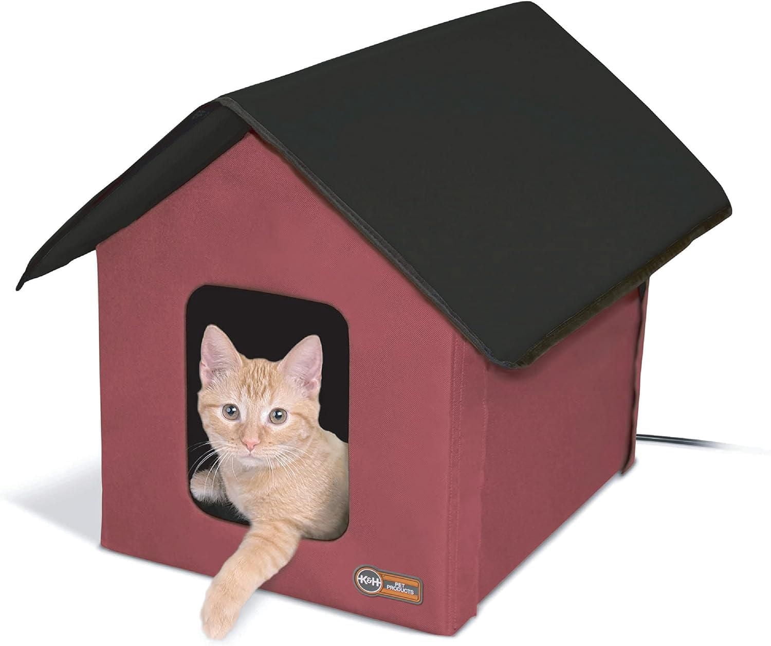 K&H Outdoor Heated Kitty Red House For cats