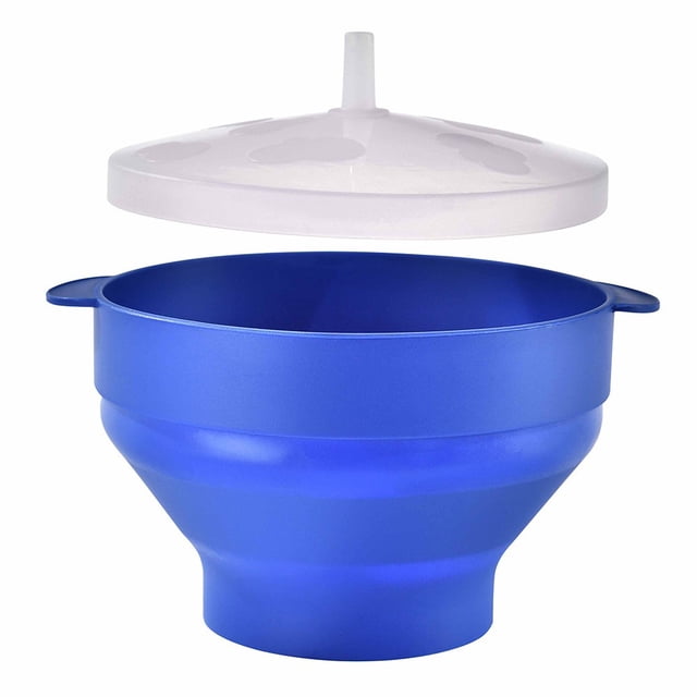 Bol à Maïs Soufflé pour Micro-Ondes avec Couvercle Ventilé, Moule à Maïs Soufflé en Silicone Allant au Four, Conception Pliable Résistante à la Chaleur, Popper à Maïs Soufflé Portable pour Collations, Rangement, Cuisine, Camping, Compatible Lave-Vaisselle,