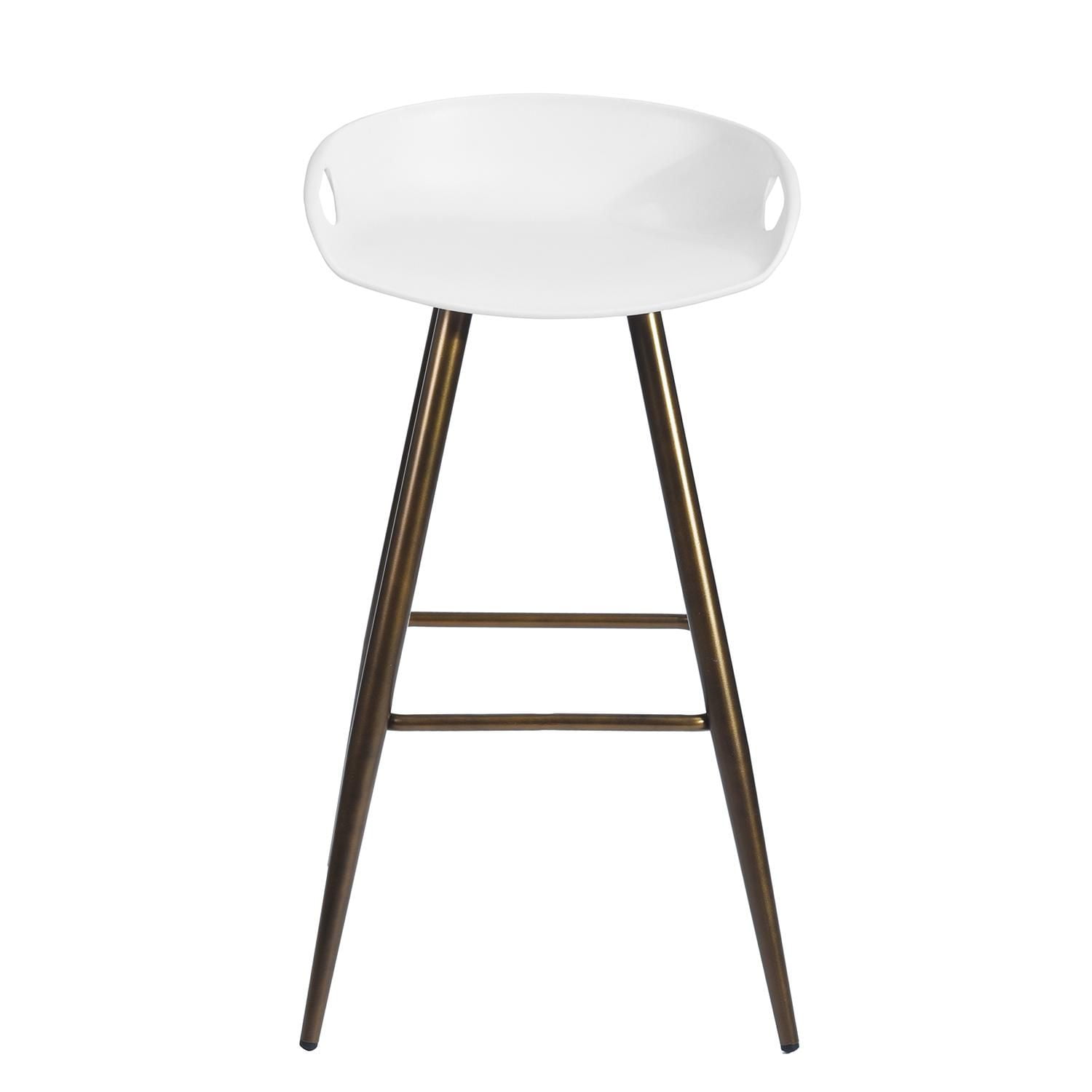 Homylin Ensemble de deux tabourets de bar modernes, hauteur de comptoir de 28 pouces, avec pieds en métal doré et repose-pieds, chaises de bar sans accoudoirs pour la maison, le bureau ou l'îlot de cu