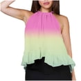 thumbnail image 2 of Weiqiqre Womens Tops Adjustable Tie Neckline Ruffle Hem Sleeveless Flowy Halter Tops, 2 of 6