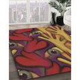 thumbnail image 3 of Ahgly Company Tapis Rond Lavable en Machine Intérieur Transitionnel Brun Cannelle, 3 Pieds Rond, 3 of 7