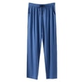 thumbnail image 1 of Dagugfen Mens Pajama Pants Drawstring Ruched Elastic Waist Loose Lightweight Comfy Loungewear Trousers, 1 of 3