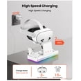 thumbnail image 2 of Dock Meta Quest 3S/Oculus Quest 3S VR Headset & Controllers Charging Stand RGB LED Light On/Off VR Accessories with 2 Rechargeable Batteries, 2-in-1 Fast Charging Station, 2 of 6