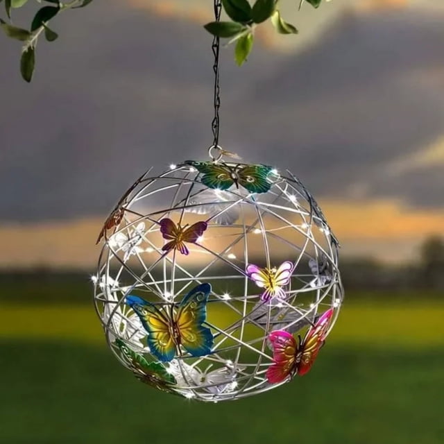 Led Butterfly Hanging Tree Light Spherical Outdoor Courtyard Garden Decorative Light Spring Outdoor Decorative Light