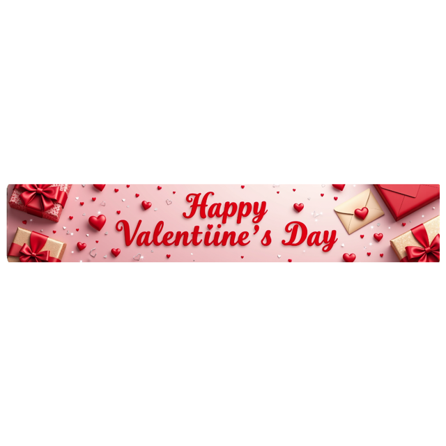 Valentine's Day Party Decoration Banner Heart Design Backdrop Event Photo Props Love Celebration Romance Gift Box Background