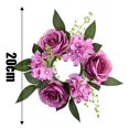 thumbnail image 3 of European Artificial Rose Candlestick Wreath For Table Wedding Decoration 20cm Artificial Rose Wreath Christmas Decor Window Prop, 3 of 12