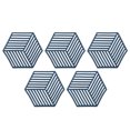thumbnail image 1 of 5 Pcs Tapis de Couette en Silicone Résistants à la Chaleur Hexagonaux pour Boissons Table Extérieure Plats Chauds Bleu, 1 of 10