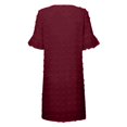 thumbnail image 3 of Robe d'Été pour Femmes 2024 Mode Grande Taille Robe Unie à Col en V en Mousseline à Pois à Manches Courtes à Col en V Rabais de 50 % Liquidation!, 3 of 5