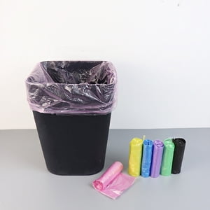 5 Rouleaux Linges de boîte d'ordures lourdes,17,7x19,68" Sacs à cornichons de cuisine, transparent Ultra Sacs minces pour les déchets de salle de bains Liners de boîte Petits sacs en plastique pour la cuisine du bureau à domicile