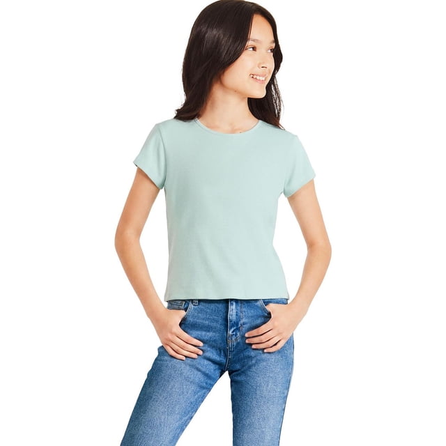 T-shirt côtelé coupe bébé George pour filles