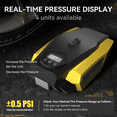 thumbnail image 2 of Carluck Tire Inflator Portable Air Compressor - Air Pump for Car Tires - 12V DC Compact Tire Pump with Auto Shutoff Function - Multipurpose Car Accessory with LED Light, Yellow, 2 of 6