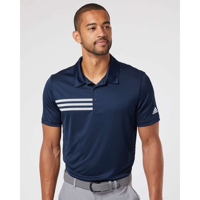 Adidas Mens 3-Stripes Chest Polo, M, Collegiate NavyWhite