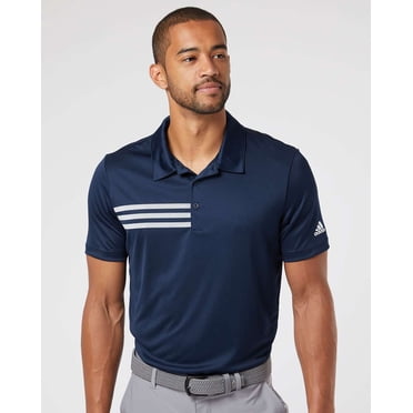 Adidas Mens 3-Stripes Chest Polo, L, Collegiate NavyWhite