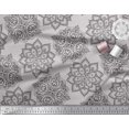 thumbnail image 2 of Soimoi Velvet Fabric Floral Mandala Print Sewing Fabric Yard 58 Inch Wide, 2 of 3