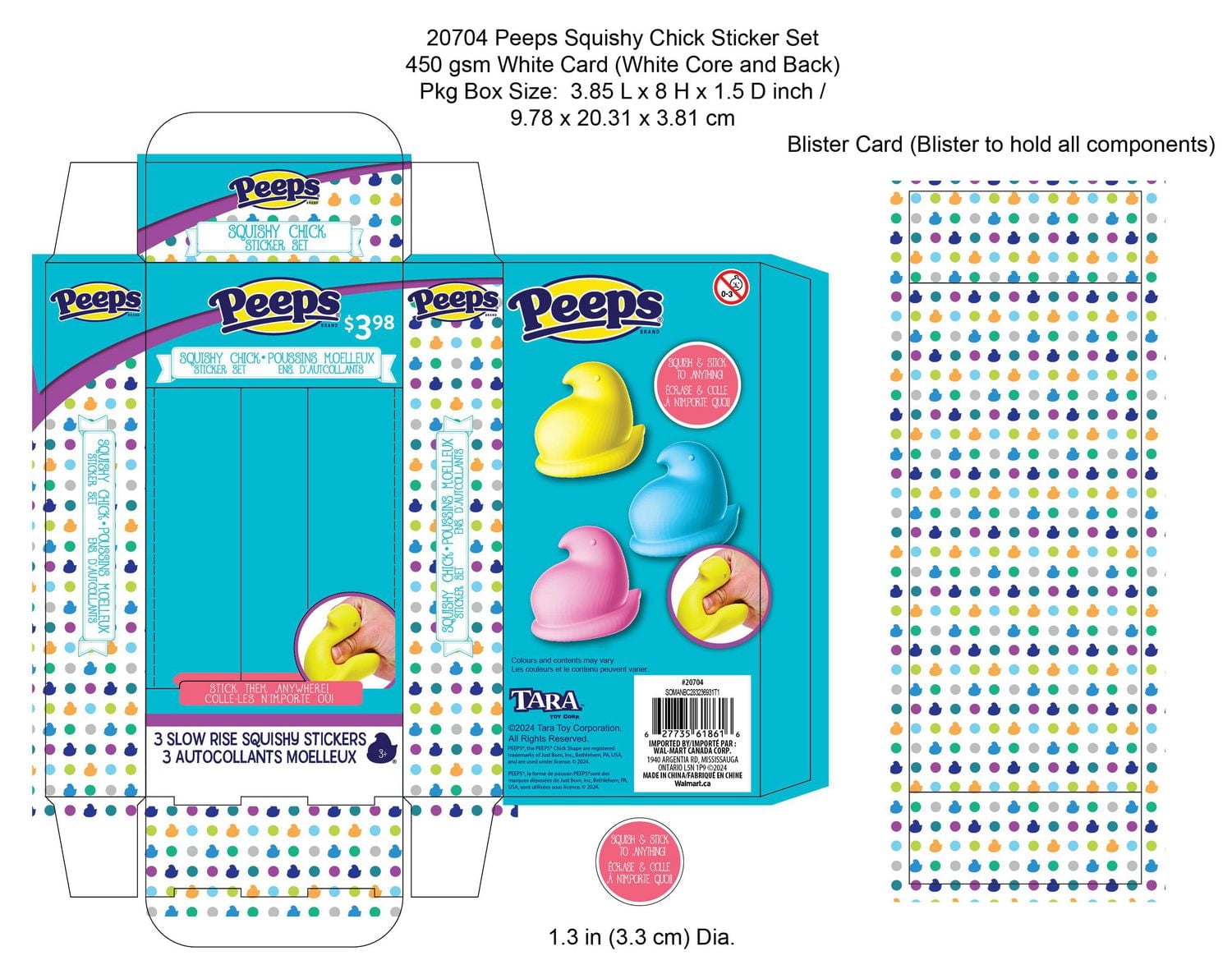 Ensemble d'autocollants Peeps Squishy Chicks