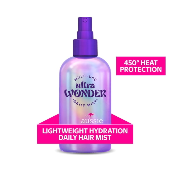 Brume Quotidienne Démêlante Multi-Usages Aussie, Protecteur Thermique, Ultra Wonder, Pour Tous Les Types De Cheveux, 225 mL