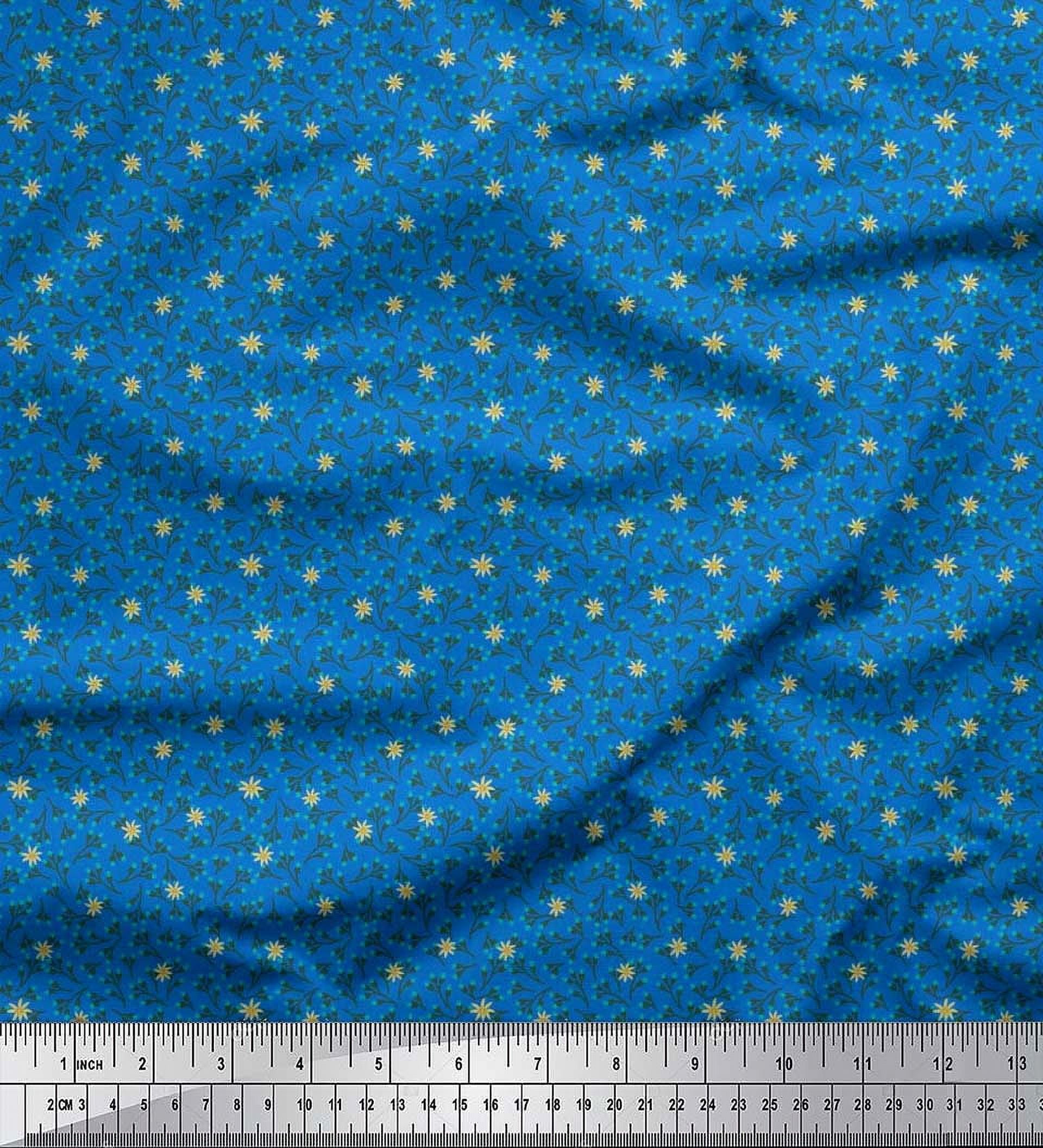 Soimoi Poly Georgette Fabric Flower Artistic Printed Craft Fabric by The Yard 42 Inch Wide