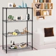 thumbnail image 4 of Storage Shelves 4 Tier Wire Shelving Unit Heavy Duty Metal Shelf with Wheels Adjustable Layer Rack Utility Shelf for Kitchen, Garage, Pantry ,Office, Bedroom, 1000 LBS, Black, 4 of 9