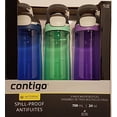 thumbnail image 1 of Contigo Autoseal Spill-Proof Water Bottle 24oz, 3 pack (Monaco, Sweet Mint, Grapevine), 1 of 4