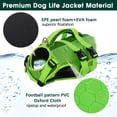 thumbnail image 4 of Kuoser Dog Life Jacket, Reflective and Adjustable Dog Life Vest for Small Medium Large Dogs Green, L, 4 of 8