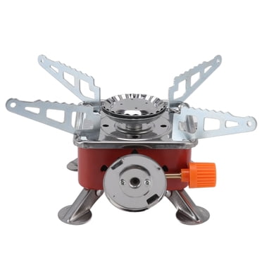 ANGGREK Mini Réchaud de Camping, Mini Réchaud de Camping Pliable 2800W 100g / H Réchaud de Camping Portable Léger pour les Activités de Plein Air Pique-Nique Voyage, Réchaud Pliable Extérieur