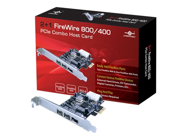 Vantec UGT-FW210 2Plus1 Firewire 800/400 PCie Combo Host Card
