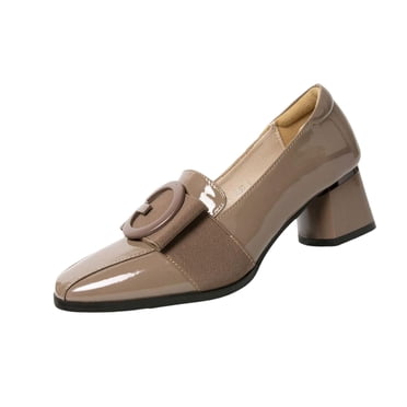 Women's Chunky Low Block Heels Wedding Shoes Casual Shoes Fashion Closed Toe 40