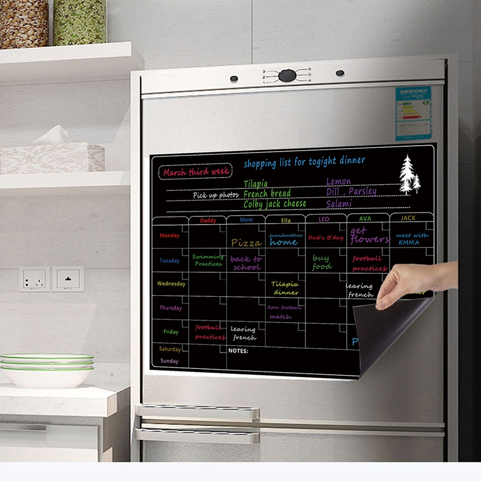 Calendar Magnetic Dry Erase Board Calendar Whiteboard Refrigerator Stickers Kitchen Fridge White Board for Weekly Monthly Schedule Daily Planner To Do List