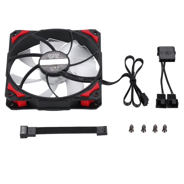 4pin Cooling Fan, Low Noise Four Sides Shock Absorption Pads Design CPU Cooling Fan 4 LED Lights For CPU Heat Sink