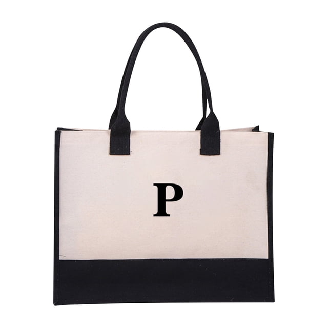 TopLLC Canvas Bag With Adjustable Zipper Strap For Initial And Makeup Bags, Women's Birthday Gift