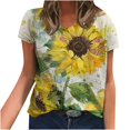 thumbnail image 2 of DEELLEEO Blouse d'Été à Imprimé pour Femmes T-Shirts à Manches Courtes Hauts, 2 of 6