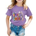 thumbnail image 1 of MIASHUI T-Shirt Amusant pour Enfants avec Lapin, Filles Garçons, Manches Courtes, Col Rond, Pâques, Violet, 10-11 Ans, 1 of 4