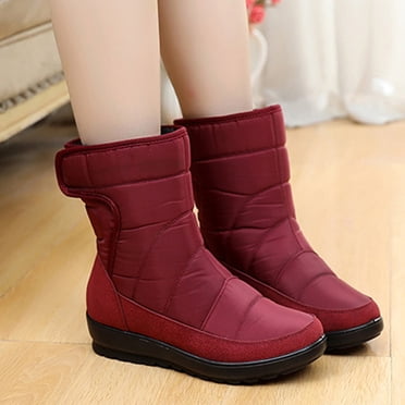 LSLJS Outdoor Women Snow Boots Round Toe Shoes Slip On Casual Boots, Women's Ankle Boots & Booties, Womens Boots