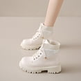 thumbnail image 2 of Womens Winter Boots Ankle Boots Printed Round Toe Lace-Up Front Low Heel Ankle Boots, 2 of 7