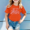 thumbnail image 2 of LUOGENLI T-Shirt pour Filles Mode Décontractée pour Enfants Imprimé Col Rond Manches Courtes T-Shirt Maxi Ensemble Vacances Orange 6-7 Ans, 2 of 4