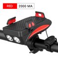thumbnail image 4 of Ruiboury 4 in 1 Bike Light Waterproof Shock-absorption Horn Flashlight Cycling Lighting Tool Set 4000MA Red red 2000mAh, 4 of 6