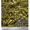 thumbnail image 1 of Soimoi Green Poly Georgette Fabric Fish & Leopard Animal Skin Print Fabric by the Yard 52 Inch Wide, 1 of 3