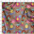 thumbnail image 4 of Soimoi Brown Cotton Voile Fabric Beech & Fun Party Print Sewing Fabric Yard 42 Inch Wide, 4 of 5