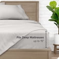 thumbnail image 4 of Bare Home Ultra-Soft Sheet Set - Premium 1800 Collection - Deep Pockets - 4-Pieces - California King, Pinstripe - Stone/White, 4 of 8