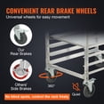thumbnail image 4 of VEVOR Bun Pan Rack, 10-Tier Commercial Bakery Racks with Brake Wheels, Aluminum Racking Trolley Storage for Half & Full Sheet, Speed Rack For Kitchen Home, Bread Baking Equipment, 26"L x 20.3"W x 39"H, 4 of 9