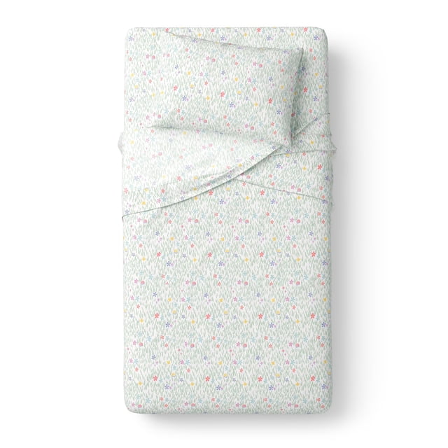 Mainstays Kids 220TC Cotton Garden Twin, 3 Piece Sheet Set