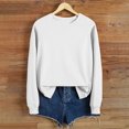 thumbnail image 2 of Timegard Hauts pour Femmes Chandails en Molleton Col Rond Manches Longues Couleur Unie Chandail Basique Décontracté Ample Hauts, 2 of 6