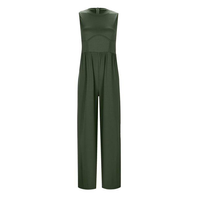 WILLBEST Vêtements d'Automne Femmes Combinaison Décontractée Taille Haute Ajustée avec Gilet Col Rond Jambe Grand Jambe Droite Combinaison Pantalon Velours Côtelé Femmes