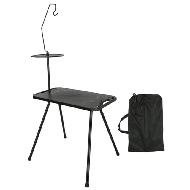 Almencla Outdoor Camping Foldable Table for Market Stall Multipurpose Detachable Legs Black